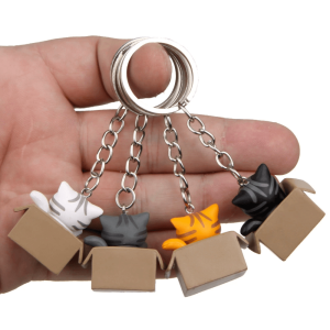 4. Gantungan Kunci Kucing Dalam Kotak Kardus (Cat In The Box Keychain) - Image 4