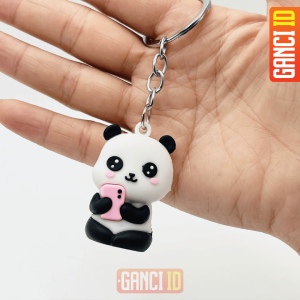 6. Gantungan Kunci Panda Couple Main HP (Panda Keychain) - Image 3